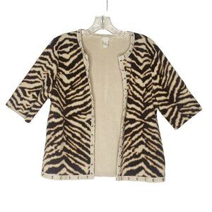 Chico's Sassy Animal Sandra Open Cardigan